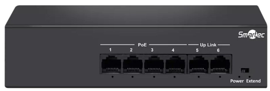

Коммутатор неадминистрируемый Smartec ST-NS204MB-MD 4 RJ-45 POE портов (10/100 Мбит/с), 2 RJ-45 Uplink порта (10/100 Мбит/с), бюджет на порт до 30 Вт,, ST-NS204MB-MD