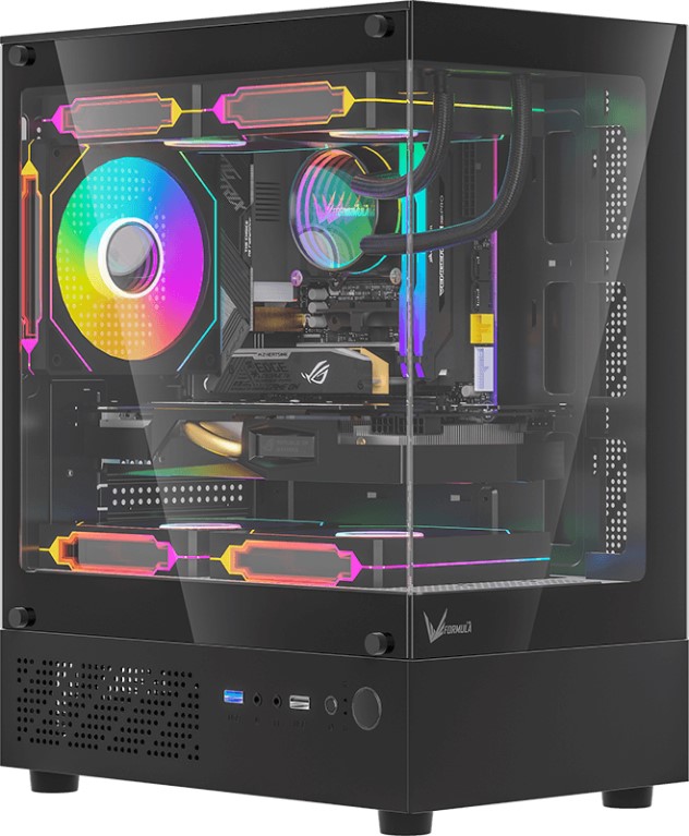 

Корпус mATX Formula V Crystal Z1CM Plus Black без БП, боковая панель из закалённого стекла, USB 3.0, USB Type-C, Crystal Z1CM Plus Black