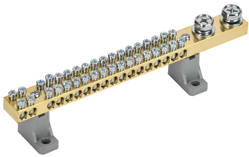 

Шина N "ноль" IEK YNN30-36-C2-K03 на двух угловых изоляторах 200А ШНИ-10х18-36-L2-С, YNN30-36-C2-K03