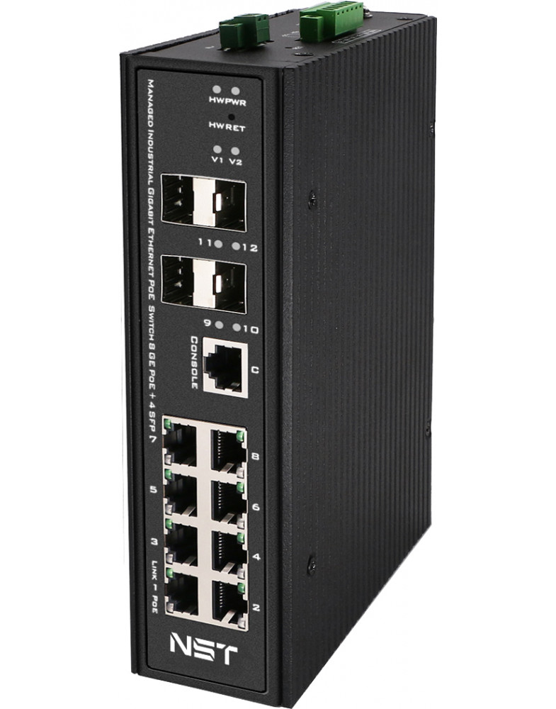 

Коммутатор промышленный NST NS-SW-8G4G-SPL/IM Ultra PoE коммутатор Gigabit Ethernet на 8GE PoE + 4 GE SFP порта с функцией мониторинга температуры/вла, NS-SW-8G4G-SPL/IM