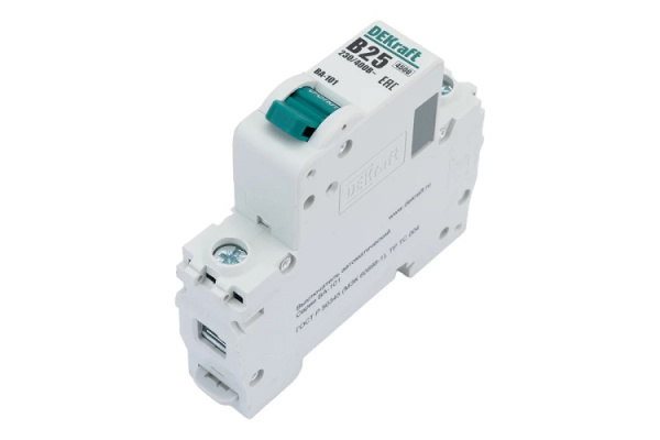 Изображение товара Автоматический выключатель DEKraft 11008DEK 25А IP20 для защиты цепей