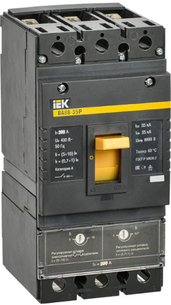 Изображение товара Автоматический выключатель IEK SVAR30-3-0200 в литом корпусе 200А 3 полюса