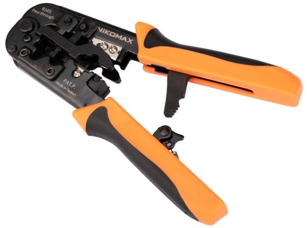 Изображение товара Обжимной инструмент NMC-5684PT для RJ45, RJ12, RJ11 с функциями зачистки и обрезки кабеля