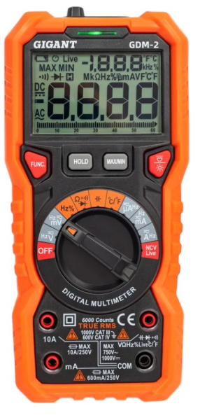 Изображение товара Цифровой мультиметр Gigant GDM-2 - точное измерение напряжения, тока и сопротивления