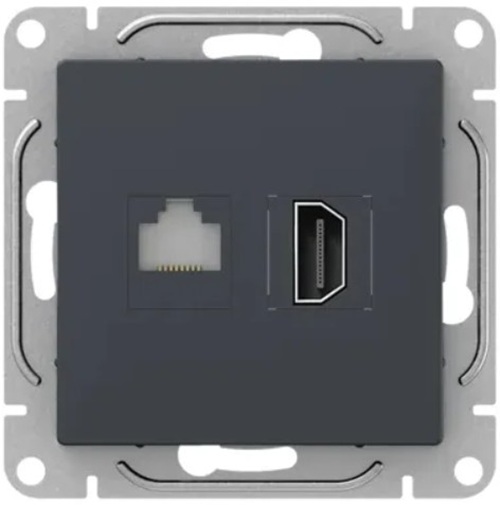 

Розетка HDMI EKF UP1-SOG-HDMI-RJ45 +RJ45 (cat5)графит Эпика, UP1-SOG-HDMI-RJ45