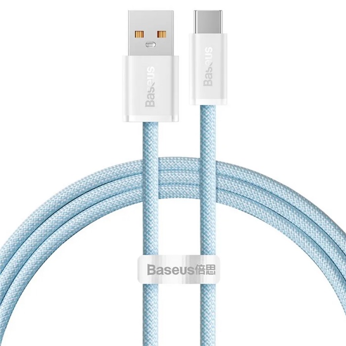 

Кабель интерфейсный Baseus CALD000703 Dynamic Series Fast Charging Data USB to Type-C 100W 2m Blue (передача данных, 5А, питание устройств, обмотка ка, CALD000703