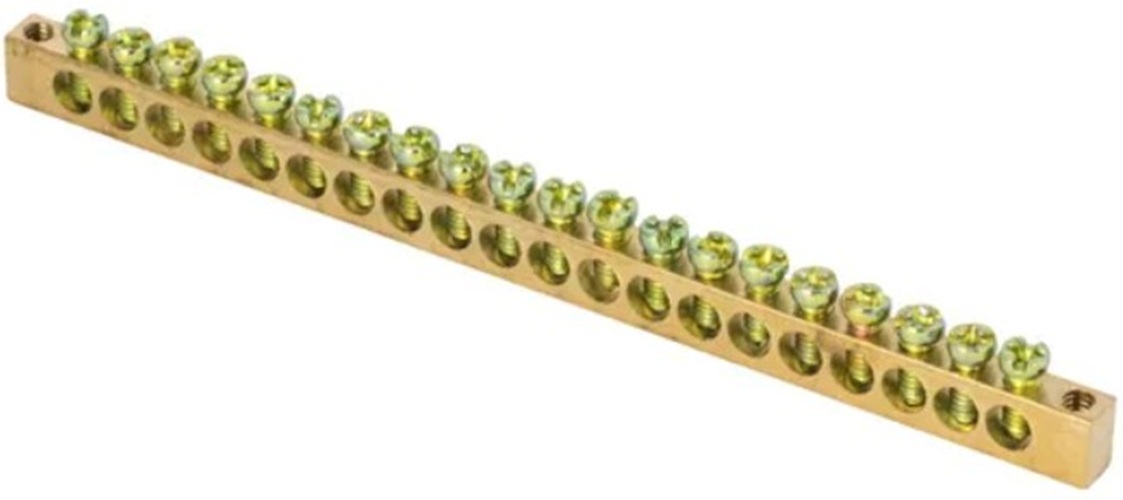 

Шина EKF sn0-63-20-k PEN "ноль-земля" (6x9мм) 20 отв. латунь крепеж по краям, sn0-63-20-k