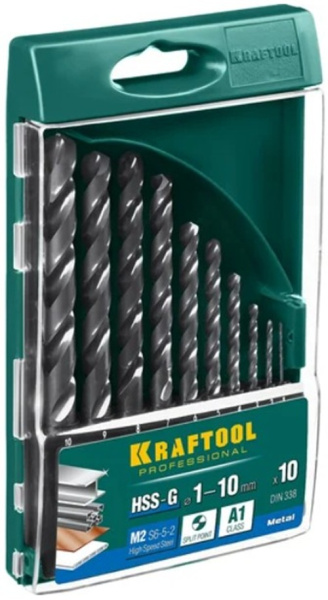 Изображение товара Набор сверл Kraftool 29651-H10 - универсальный инструмент для сверления