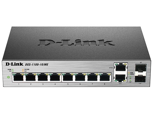 Изображение товара Коммутатор D-link DGS-1100-10/ME/A1A/A2A управляемый Layer 2 8 портов