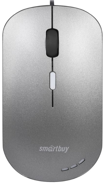 

Мышь SmartBuy 288-G проводная беззвучная с подсветкой, серый металлик (1/40), 288-G