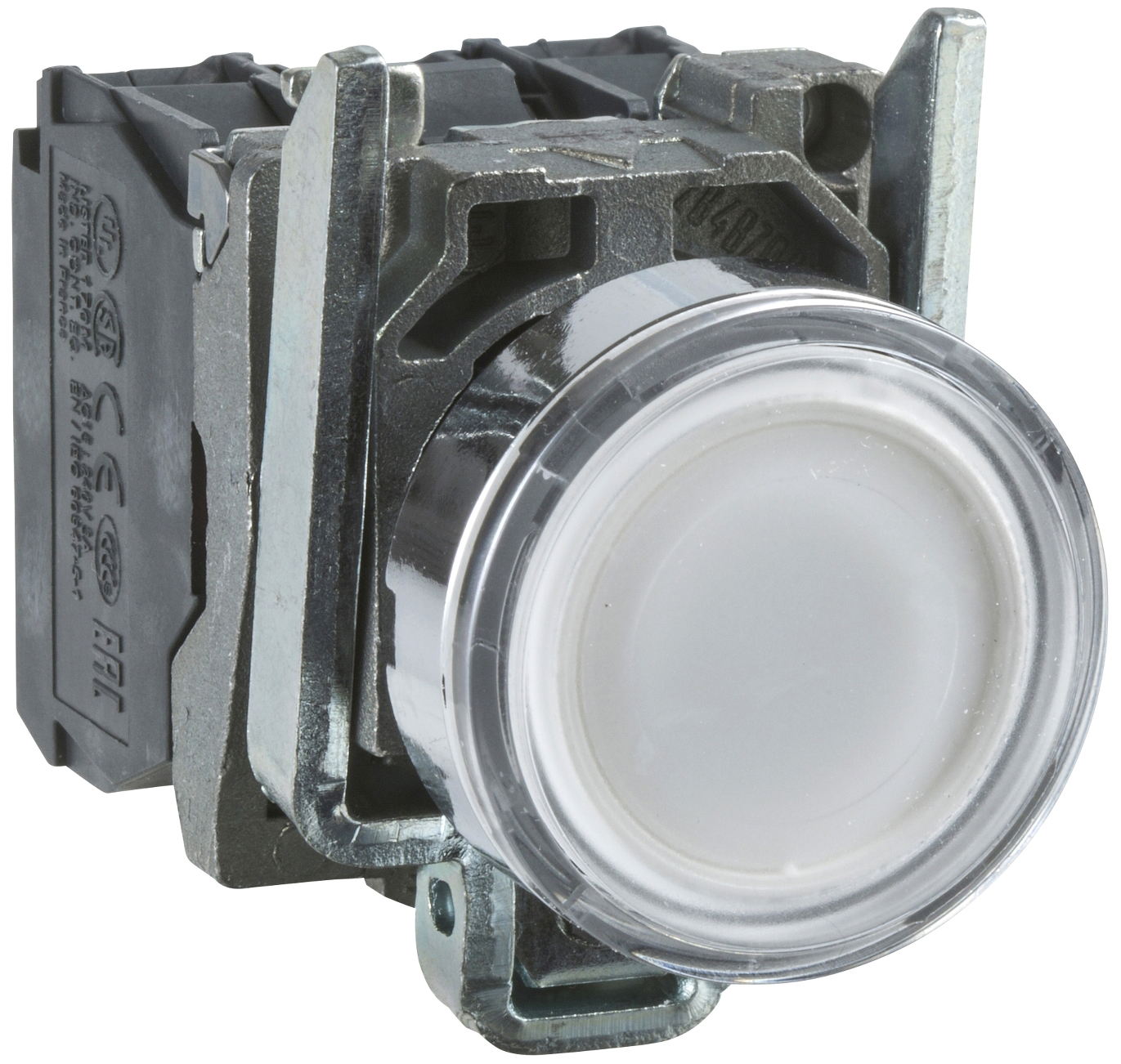 

Кнопка Schneider Electric XB4BW31B5 XB4 с возвратом белая с подсветкой 24В 1НО+1НЗ, XB4BW31B5