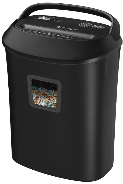 

Уничтожитель бумаг Cactus CS-SH-P8 (секр.P-4) фрагменты 12лист. 25лтр. скрепки скобы пл.карты CD черный, CS-SH-P8