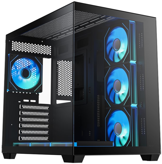 

Корпус ATX Xastra QW500 7ARGB-C10-UC Black без БП, боковая панель из закалённого стекла, USB 2.0, USB 3.0, USB Type-C, QW500 7ARGB-C10-UC Black