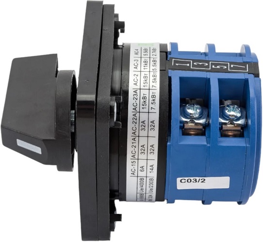 

Переключатель кулачковый CHINT 425064 LW32-32/C03/2, 32А, 3Р, "0-1", 425064