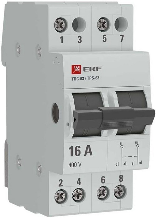 

Переключатель EKF TPS216 2P 16А PROXIMA, TPS216