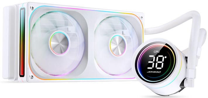 

Система охлаждения жидкостная JONSBO TH-240 White LGA 1700/1200/115X/AM5/AM4 (TDP 260W, 2*120mm, 700-2400rpm, 37.3dBa) Ret, TH-240 White