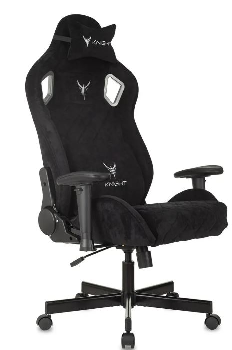 

Кресло игровое Бюрократ Knight Outrider черный Light-20 с подголов. крестов. металл, Knight Outrider