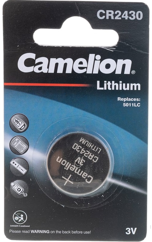 

Батарейка Camelion CR2430 BL-1 CAMELION 3073 (CR2430-BP1, батарейка литиевая,3V), CR2430 BL-1