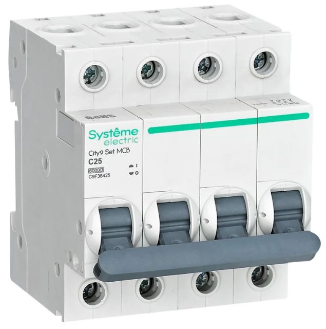 

Автоматический выключатель Systeme Electric C9F36425 City9 Set С 25А 4P 6kA 400В, C9F36425