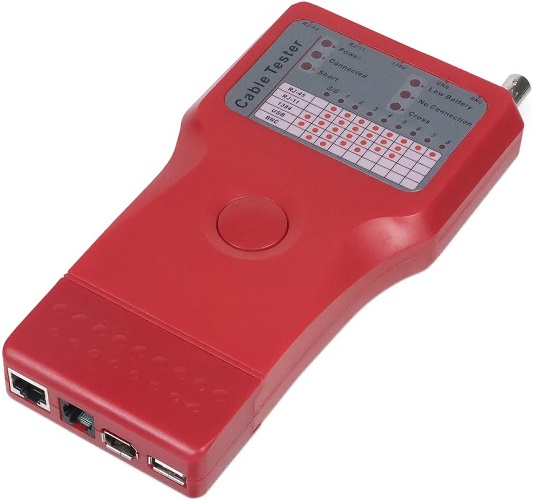 

Тестер Cabeus CT-SLT-5-1 для витой пары, коаксиала, телефона, USB, 1394 (батарея в комплекте, светодиод состояния), CT-SLT-5-1