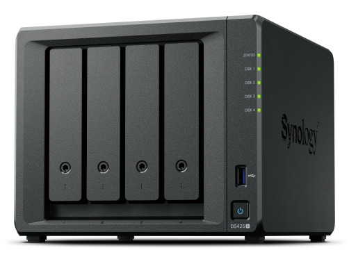 

Сетевое хранилище Synology DS425+ 4x3.5/2.5" HDD/SSD SATA (2xNVMe), RAID JBOD/0/1/5/6/10, 1xRJ-45 1GbE LAN, 1xRJ-45 2.5GbE LAN, 2xUSB3.2Gen1, без HDD, DS425+