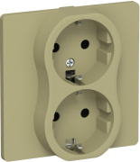 фото Розетка двухместная с заземлением  IEK FI-R21C-16-1-K26