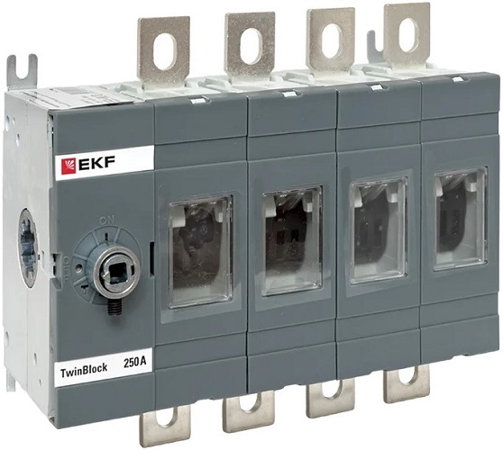 

Рубильник EKF tb-s-250-4p 250A 4P без рукоятки управления TwinBlock, tb-s-250-4p