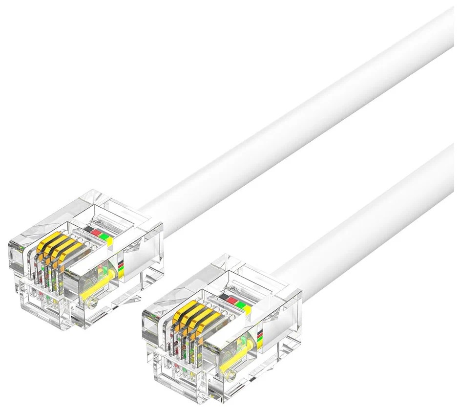 

Кабель телефонный Vention IQBWH плоский RJ11 (6P4C) - 2м. белый, IQBWH