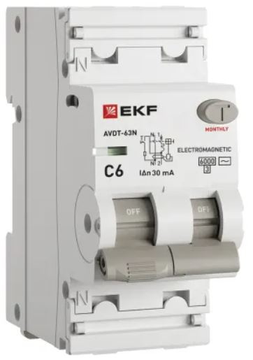 Изображение товара Автомат EKF D63N26M6C30 для защиты электрических цепей 230 В