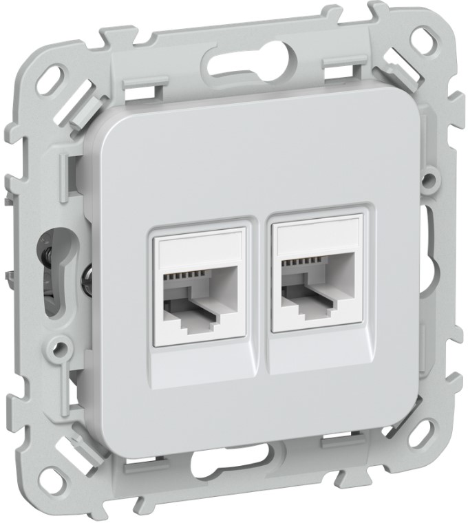 

Розетка компьютерная IEK FI-K22-1-K36 FLITE 2-местная RJ45 категория 5Е UTP РК5е-2-0-ФлЖ жемчуг, FI-K22-1-K36