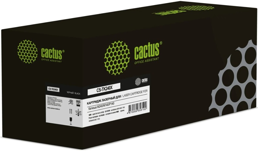 

Картридж лазерный Cactus CS-TK240X для Катюша M240/M140/P140 черный (9000стр.) с чипом, CS-TK240X