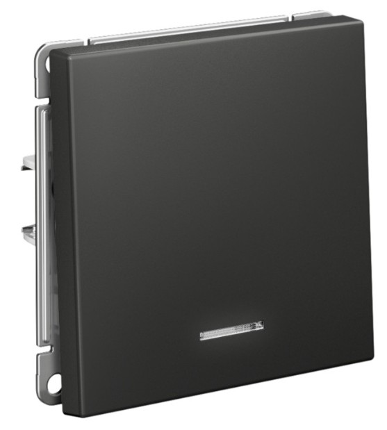 

Выключатель одноклавишный с подсветкой Systeme Electric GAL001413S ARTGALLERY 10АХ, механизм, быстрозажим. клем., БАЗАЛЬТ, GAL001413S