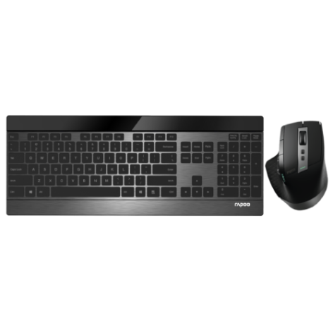 Изображение товара Беспроводной набор клавиатура и мышь Rapoo 9900M BLACK с Bluetooth