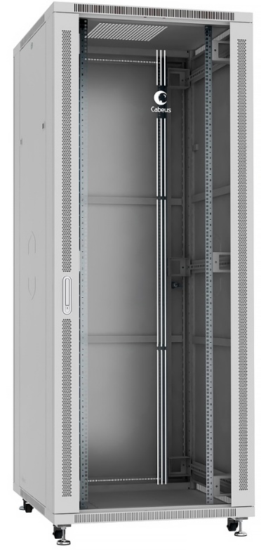 

Шкаф напольный 19", 42U Cabeus SH-05C-42U80/100 800x1000x2055mm (ШхГхВ) передняя стеклянная и задняя сплошная металлическая двери, ручка с замком, цве, SH-05C-42U80/100