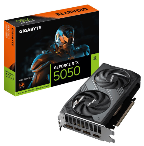 Изображение товара Видеокарта PCI-E GIGABYTE GeForce RTX 5050 WINDFORCE 2 (GV-N5050WF2-8GD)