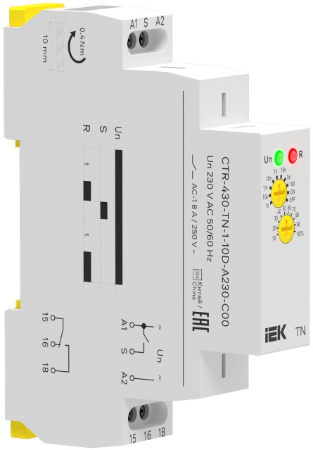 

Реле задержки включения IEK CTR-430-TN-1-10D-A230-C00 TN 1 конт. 230В AC, CTR-430-TN-1-10D-A230-C00