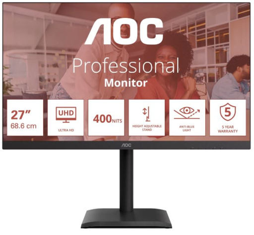 Изображение товара Монитор AOC U27E4CV 27-дюймовый UHD IPS с динамиками и защитой зрения