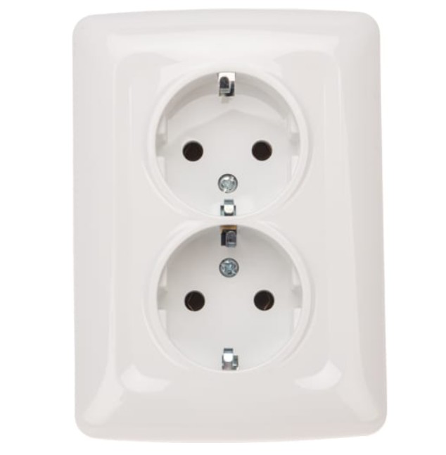 

Розетка KRANZ KR-78-0220 DEA 2-ая керамика с/з с/у 16А белая, KR-78-0220