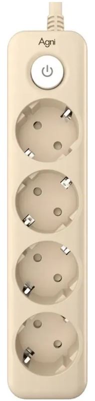 

Сетевой фильтр AGNI TP-FD4E-3m-ivory 4 розетки, 16А, 4000Вт, 220-250В, 3 м, 3x1,5mm2, слоновая кость, TP-FD4E-3m-ivory