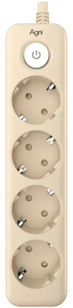 Изображение товара Сетевой фильтр AGNI TP-FD4E-3m-ivory с 4 розетками и защитой