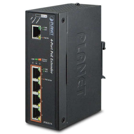 Изображение товара Удлинитель Ethernet с PoE 5 портов (Planet IPOE-E174)