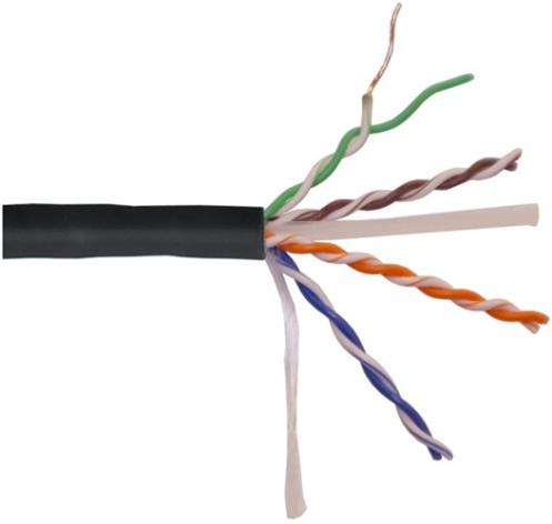 Изображение товара Кабель витая пара Lanmaster LAN-6EUTP-HFLT-BK для Ethernet 1 Гбит/с indoor