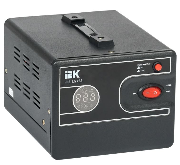 

Стабилизатор напряжения IEK IVS21-1-D15-13 1ф 1.5кВА HUB переносной, IVS21-1-D15-13