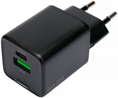 

Зарядное устройство сетевое Cablexpert MP3A-PC-62 Зарядное устройство Cablexpert 20Вт GaN, 3А, QC4.0/PD, 1xUSB, 1xType-C, черный, пакет, MP3A-PC-62