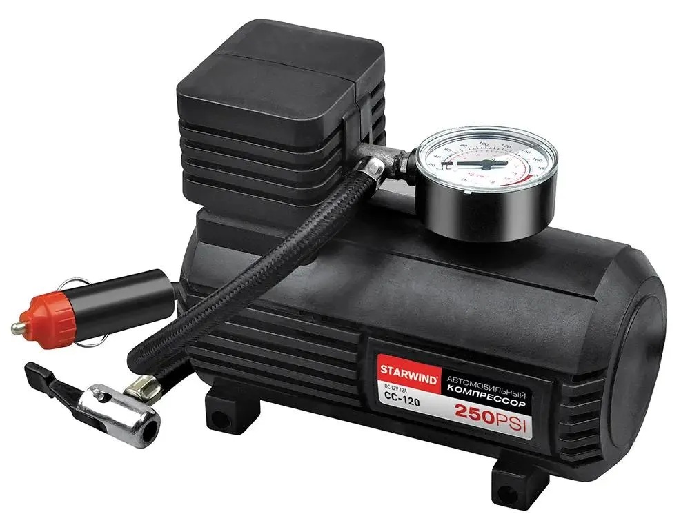 

Компрессор автомобильный StarWind CC-120 15л/мин шланг 0.45м, CC-120