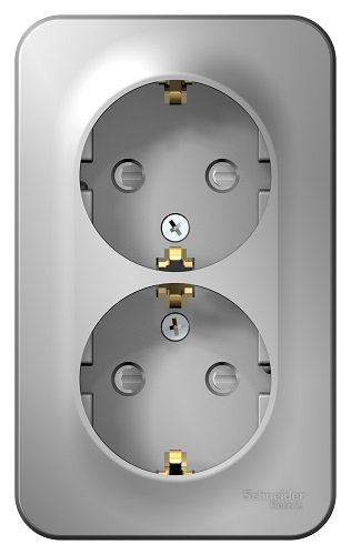 

Розетка Schneider Electric BLNRA011213 2-ая с/з со шторками 16А, 250В, изолир. пластина Алюминий наруж, BLNRA011213