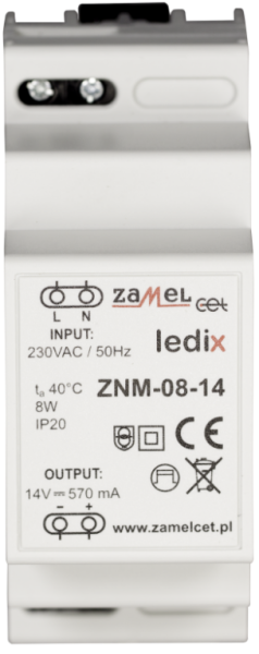 Изображение товара Импульсный блок питания Zamel ZNM-08-14 для LED