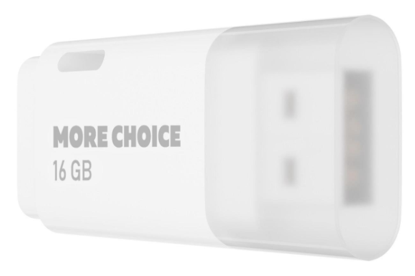 

Накопитель USB 2.0 16GB More Choice MF16 White, MF16