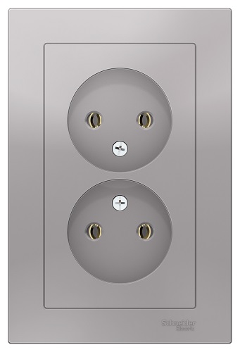 

Розетка Schneider Electric ATN000320 AtlasDesign, двойная, без заземления, 16А, в сборе, алюминий, ATN000320