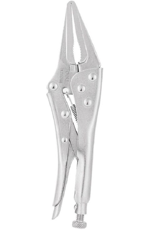 

Клещи Deli DL20015B зажимные с удлиненными прямыми губками 220мм, рабочий ход 70мм, регулировочный винт, DL20015B